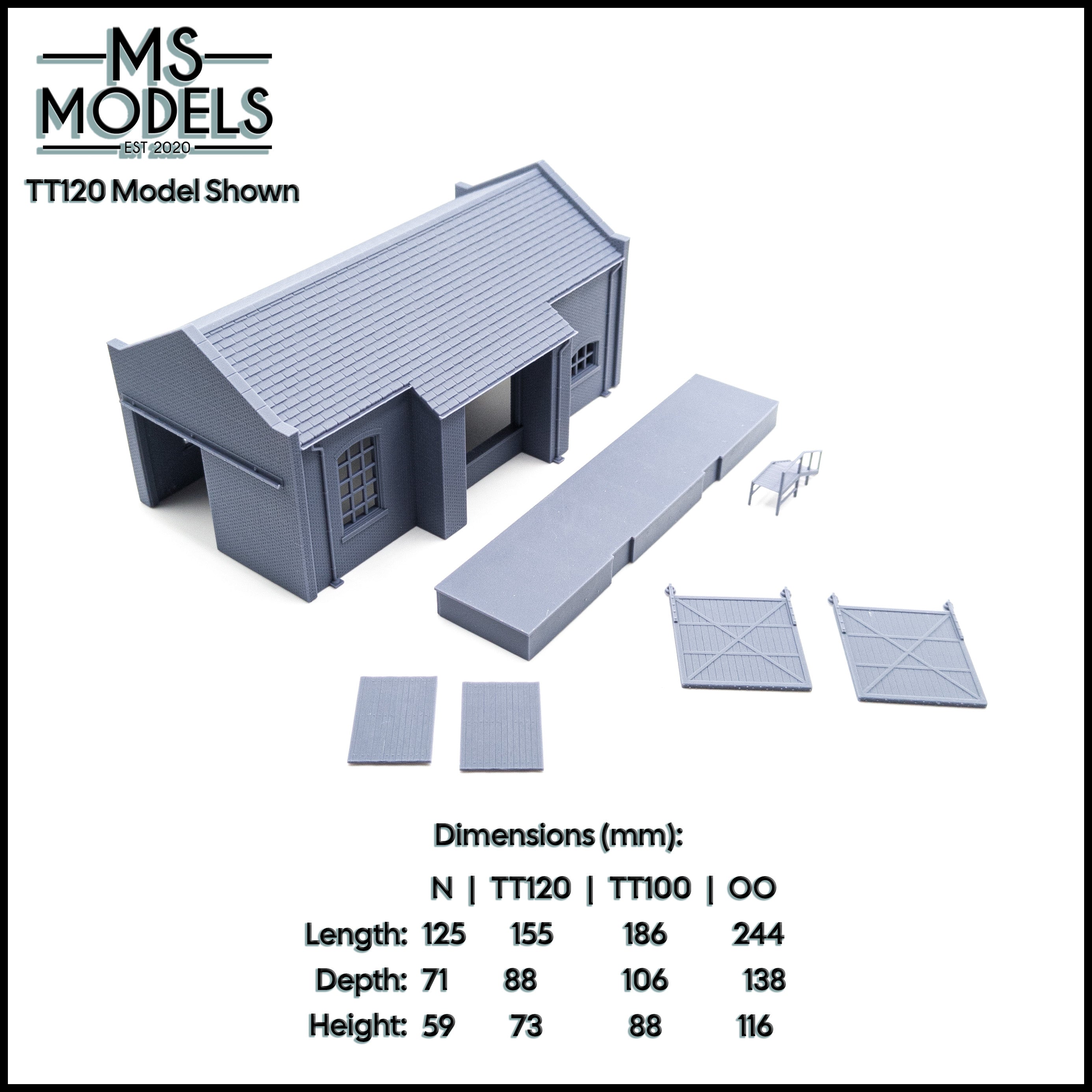 Shead Model LMS Goods Shed N TT OO TT:120 model railway goods yard scenery – MS Models