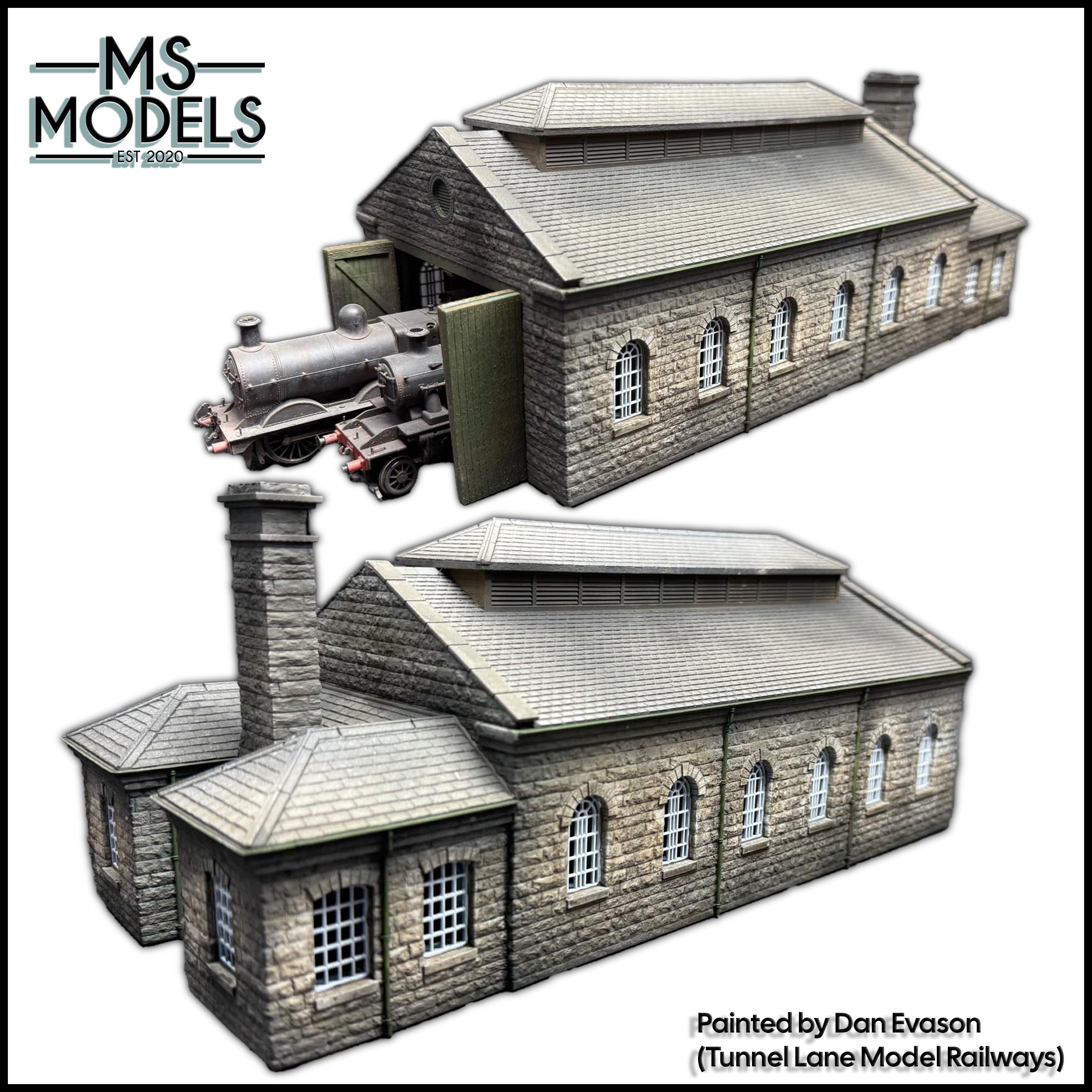 Two Engine Shed Midland/LMS Style Two-Road Stone Engine Shed β MS Models